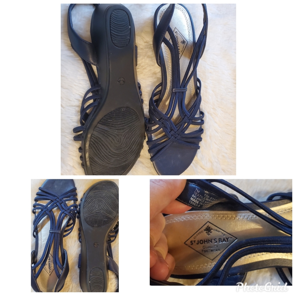 Worn once. Navy blue 👡 sandal